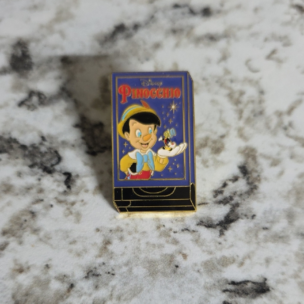 Disney Pinocchio VHS Pin - Blue and Gold